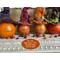 This image shows the back of the Halloween witch gourds. I engrave their names into the gourd shell using wood-burning tools.